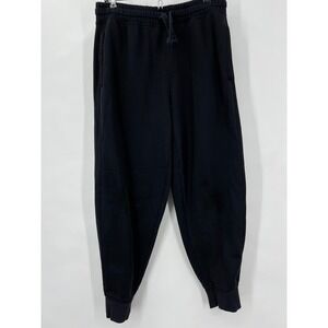 Old Navy Womens S Jogger Thrashed Worn Knees Sweatpants Black Cotton Drawstring